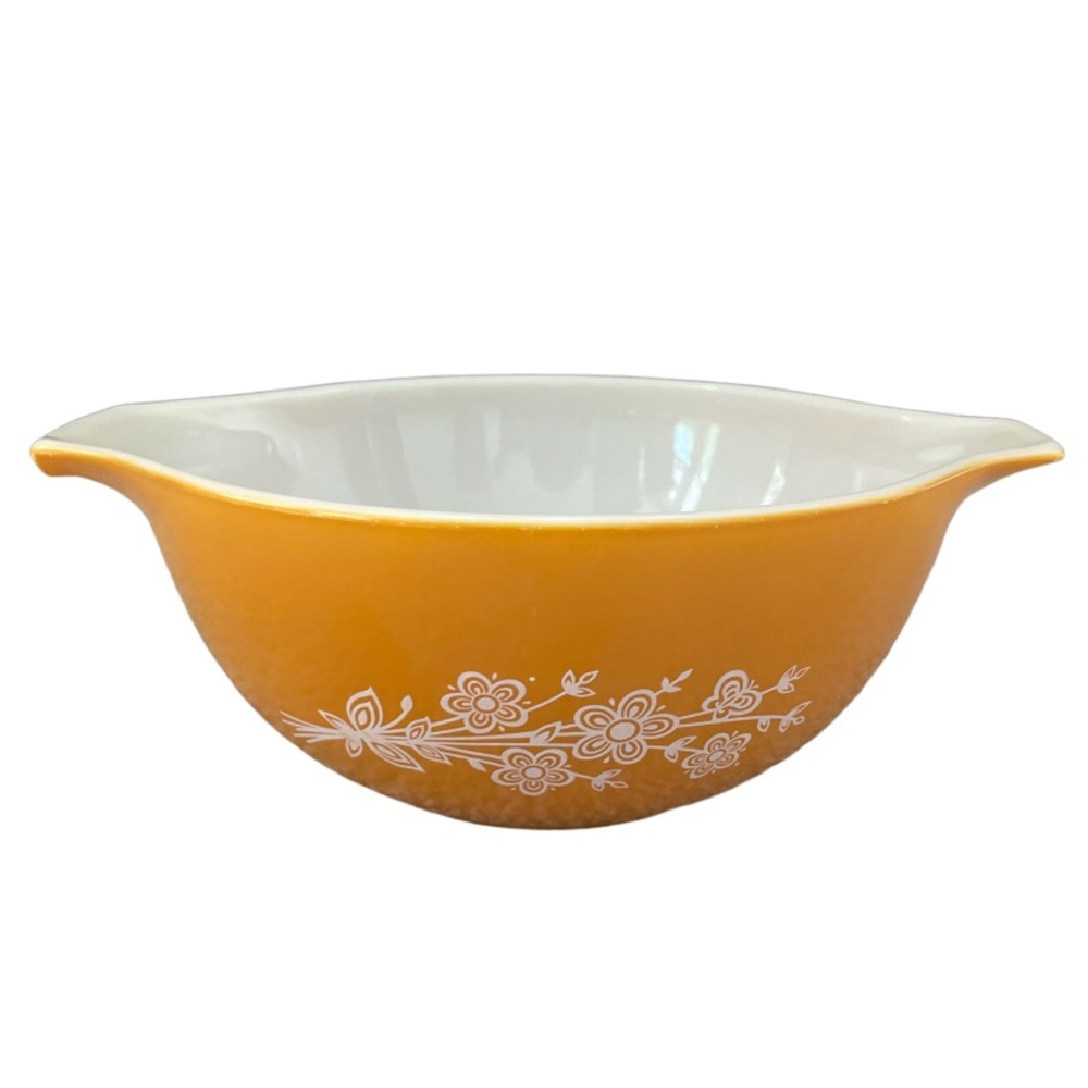 Vintage Pyrex Bowls Set Butterfly Gold Cinderella Butterflies 3 Pc Antique MCM - Picture 13 of 16